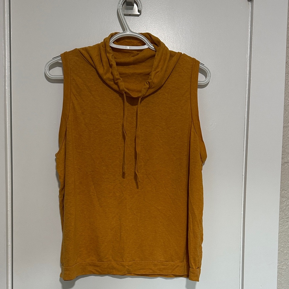 Prana Mustard Sleeveless Cowl Neck Tank Top - M